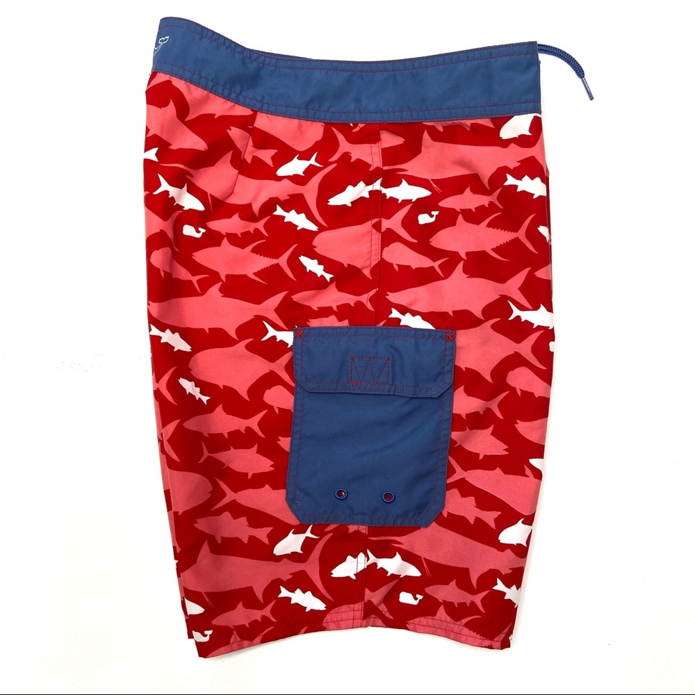VINEYARD VINES Red Shark Board Shorts - Picture 9 of 14